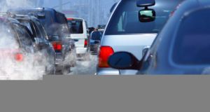 pollution of environment by combustible gas of a car