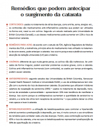 Medicamentos podem acelerar o aparecimento de catarata
